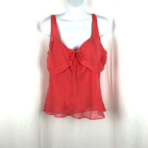 ICE Silk tie front tank top XL